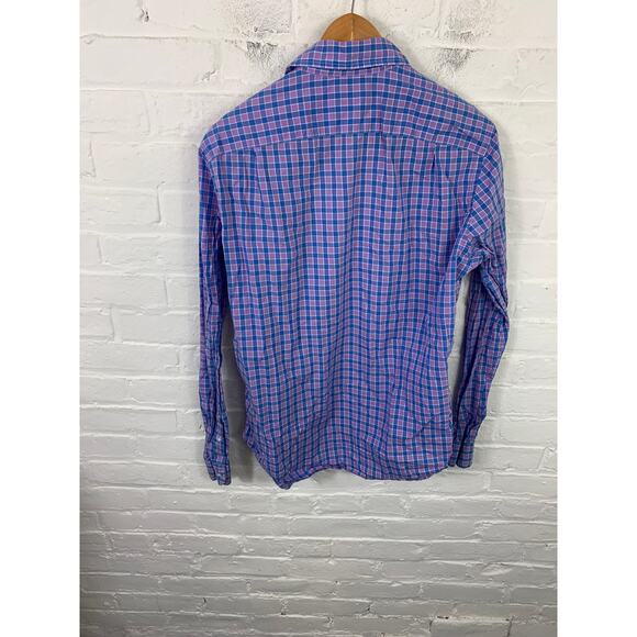 J. Crew Men's Lightweight Plaid Button Down Shirt Cotton Purple Blue Size M - Picture 3 of 4